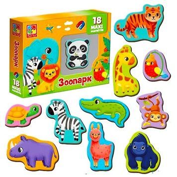 Набір магнітів MAXI Vladi Toys Зоо 18 шт VT3106-25 фото