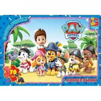 Дитячі пазли G-Toys Paw Patrol 70 елементів + плакат PW0823 фото